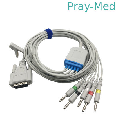 Купить Взрослый педиатрический Pin руководств 15 кабеля 5 Mindray ECG с pinnd банана Производство в сети