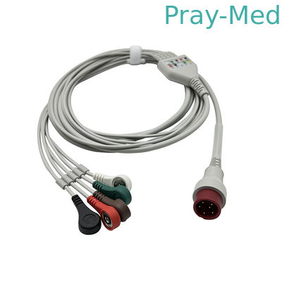 Первоначальный кабель 6pin ECG на zoncare 3/5 кнопка кабеля руководств цельная ECG