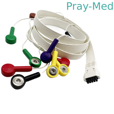 Кнопка кабеля руководств ECG Holter X12 10 Mortara/тип зажима для монитора рекордера