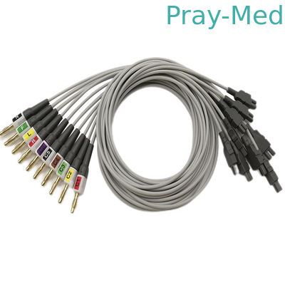 Подводящий провод TPU 0.9M GE CAM 14 EKG ECG 2016032-001 с переходником банана/струбцины