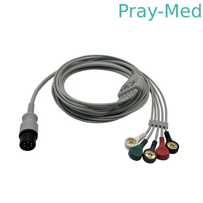 Совместимый ЭКГ кабель Edan Contec Mindray Carewell Mediana универсальный тип 6pin 3.6m TPU материал