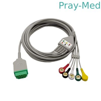 Кабели Ге Экг пациента, 5 водят КЭ/снадарт Международной организации стандартизации кабеля ГЭ цельные ЭКГ