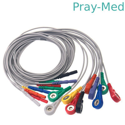Кабель руководств TPU показателя 10 Holter Din 1,5 терпеливый для машины Ecg
