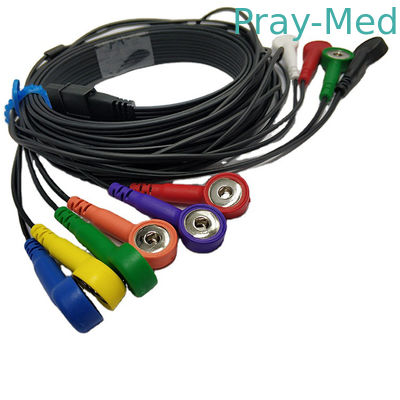 Куртка кнопки TPU руководства MS-12 кабеля Schiller Ecg Holter совместимая голубая 10