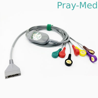соединитель кнопки Pin Leadwire 7 кабеля Burdick ECG руководства длины 7 1.1m