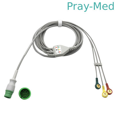 Вокруг 13 контактного разъема 3.6m 3 кабель руководства ECG для Mediana D500