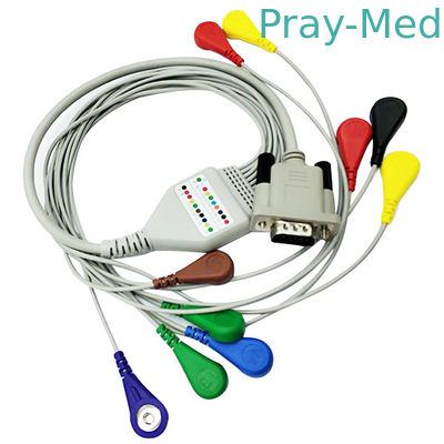 Длина 0.9m Holter ECG Pin Shidaishuma 15 привязывает 10 руководств с кнопкой