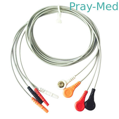 Цвет кнопки руководств Din1.5 кабеля 4 Spacelabs ECG Holter куртки TPU серый