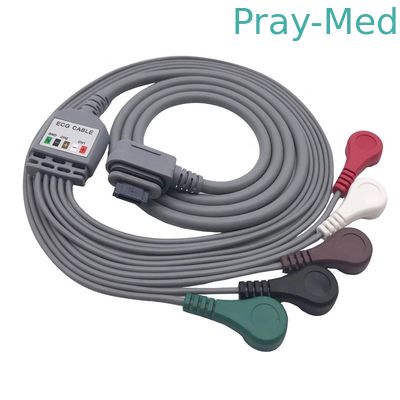 5/7 кабелей holter ПРОВИДЦА GE кнопки ECG руководства с кнопкой, цветом 2008594-001/2008594-002/2008594-004 серого цвета IEC 2.5m