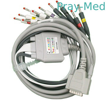 Руководство EKG Zoncare 10 привязывает серый цвет с соединителем DB 36pin банана 4.0mm