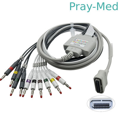 10 банан 4,0 EKG руководства 20Pin привязывает совместимый кабель Edan ECG SE-1515 DX12 Holter